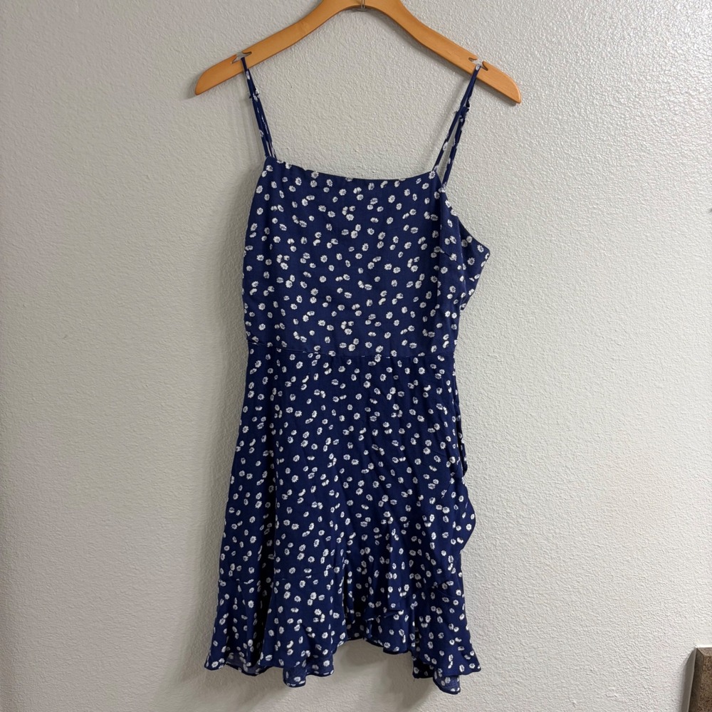 Altar'd State Navy Blue Daisy Floral Ruffle Mini Dress BE54539 Small
